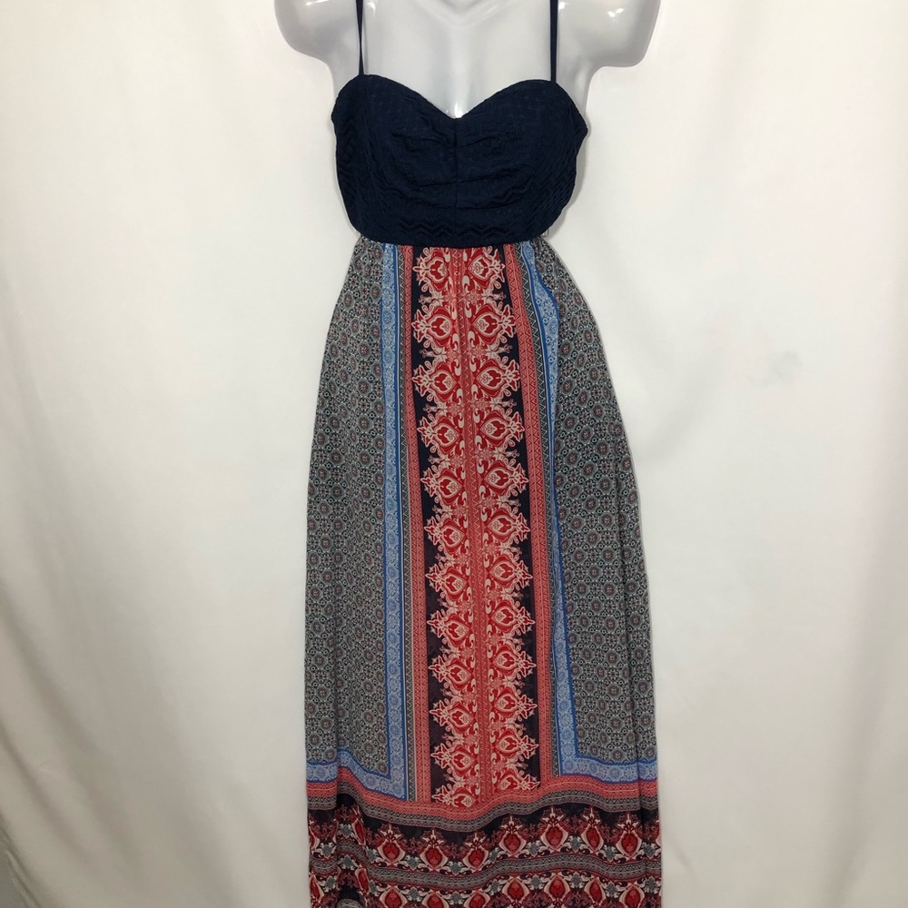 SPEECHLESS bohemian hippie maxi dress lined to mini skirt length